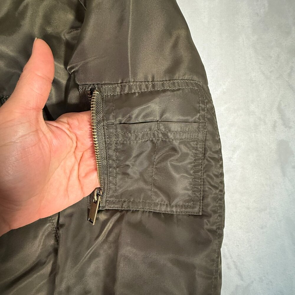 American Rag Cia Parka Jacket Women Size S Olive Green Full Zip Hooded Coat - Picture 8 of 16